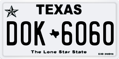 TX license plate DOK6060