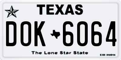 TX license plate DOK6064