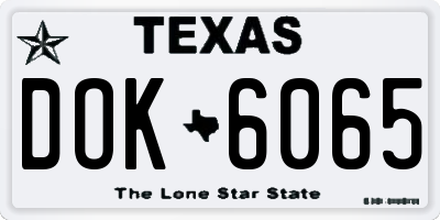 TX license plate DOK6065