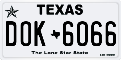TX license plate DOK6066