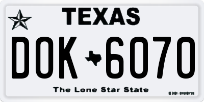 TX license plate DOK6070