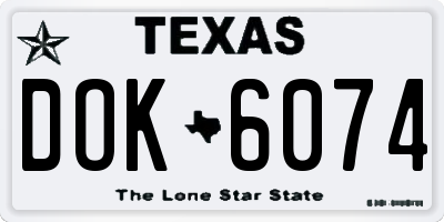 TX license plate DOK6074