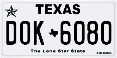TX license plate DOK6080