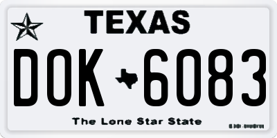 TX license plate DOK6083
