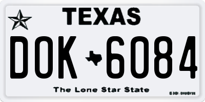 TX license plate DOK6084
