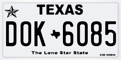 TX license plate DOK6085
