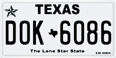 TX license plate DOK6086