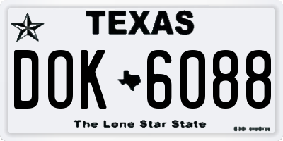TX license plate DOK6088