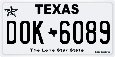 TX license plate DOK6089