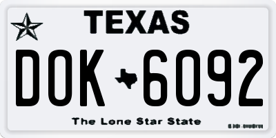 TX license plate DOK6092