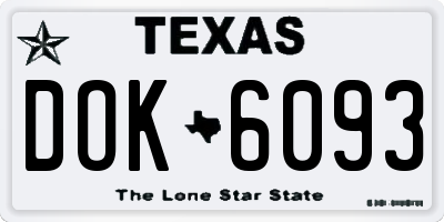 TX license plate DOK6093