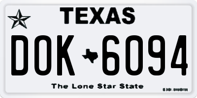 TX license plate DOK6094