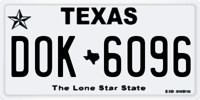 TX license plate DOK6096