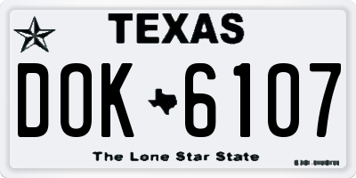 TX license plate DOK6107