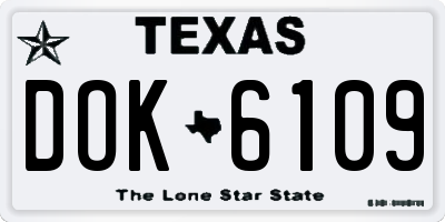 TX license plate DOK6109