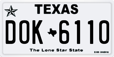 TX license plate DOK6110