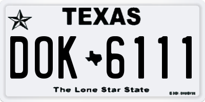 TX license plate DOK6111