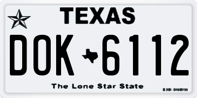 TX license plate DOK6112