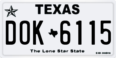 TX license plate DOK6115