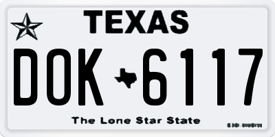 TX license plate DOK6117