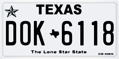 TX license plate DOK6118