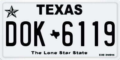 TX license plate DOK6119