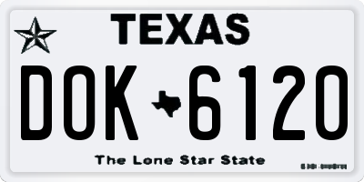 TX license plate DOK6120