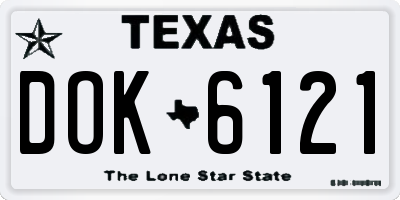 TX license plate DOK6121
