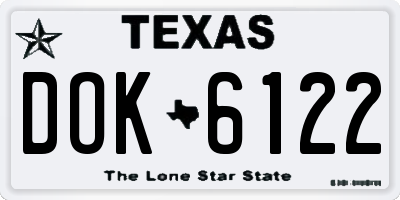 TX license plate DOK6122