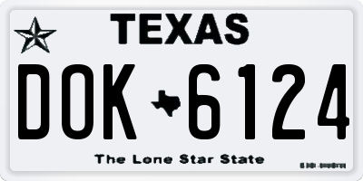 TX license plate DOK6124