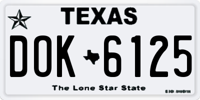 TX license plate DOK6125