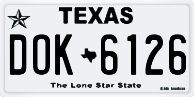 TX license plate DOK6126