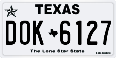 TX license plate DOK6127