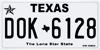 TX license plate DOK6128
