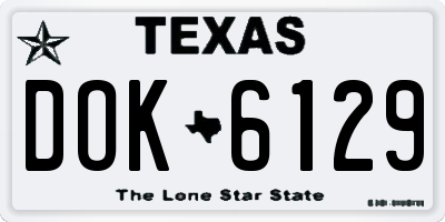 TX license plate DOK6129