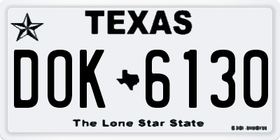 TX license plate DOK6130