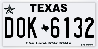 TX license plate DOK6132