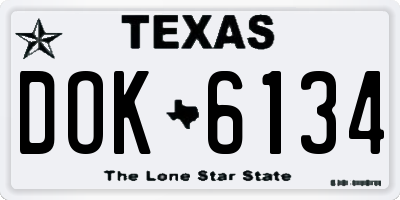 TX license plate DOK6134