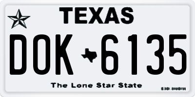 TX license plate DOK6135