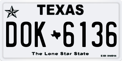 TX license plate DOK6136