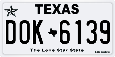 TX license plate DOK6139