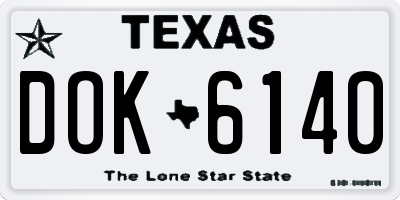 TX license plate DOK6140