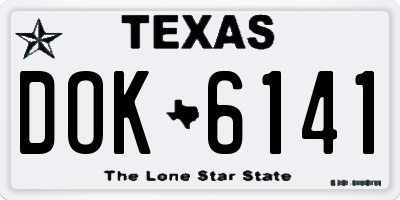 TX license plate DOK6141