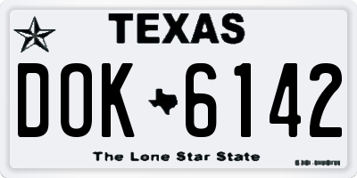 TX license plate DOK6142