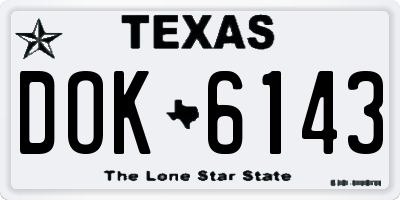 TX license plate DOK6143