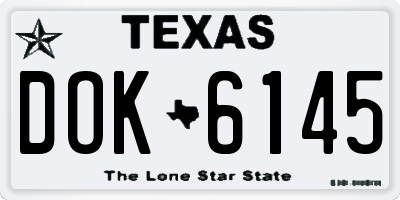 TX license plate DOK6145