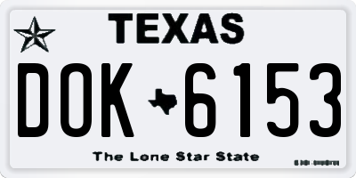 TX license plate DOK6153