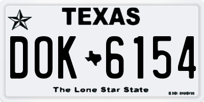 TX license plate DOK6154