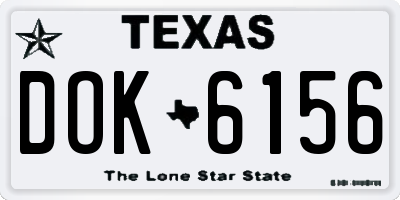 TX license plate DOK6156