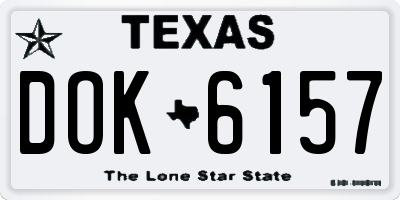 TX license plate DOK6157